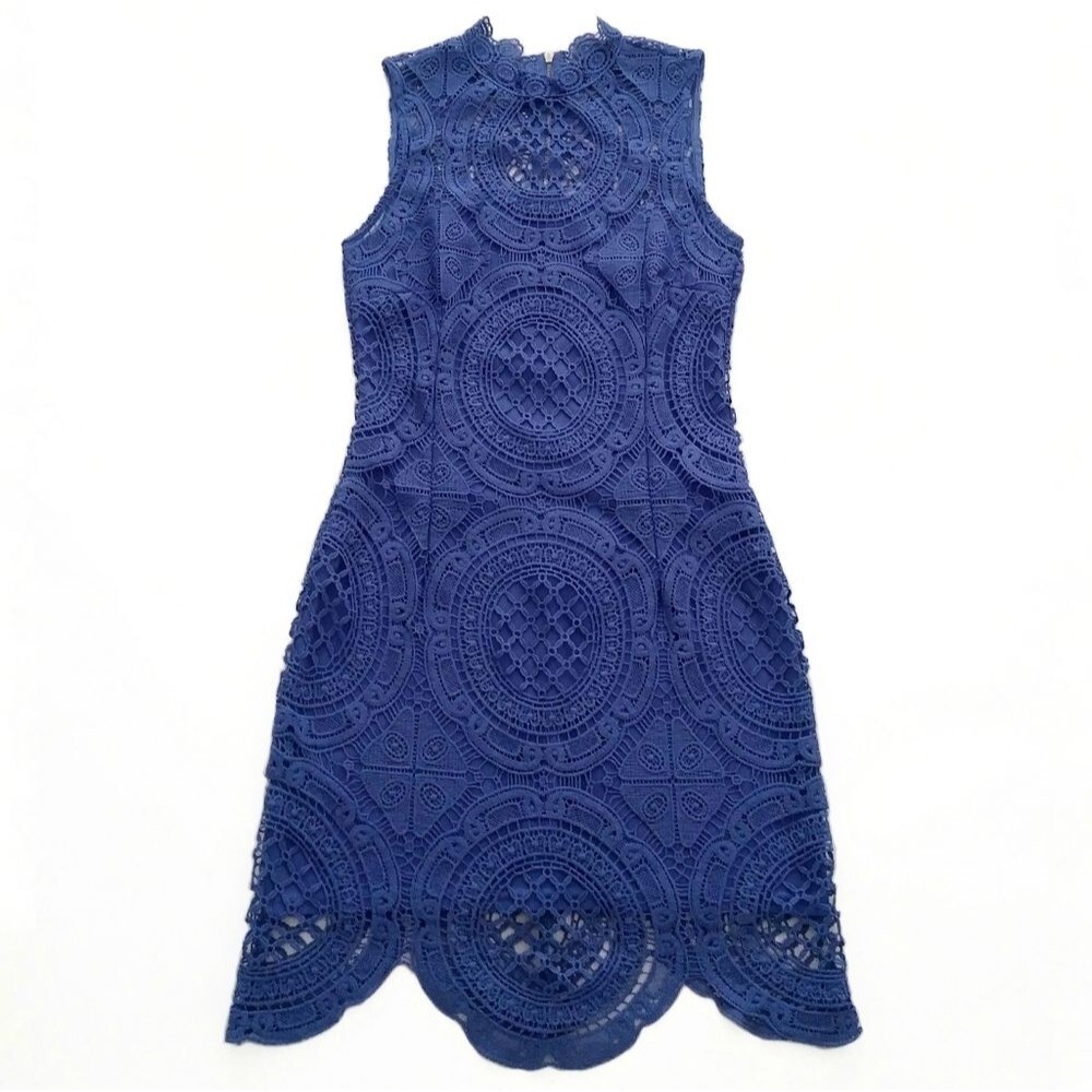 I.N. SAN FRANCISCO BLUE LACE DRESS SIZE 9